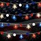 Red White and Blue Star String Lights 4th of July Decorations Pom Pom Star Lights Battery Operated with Timer Fairy Lights for Independence Day Memorial Patriotic Fourth of July Decor for Home